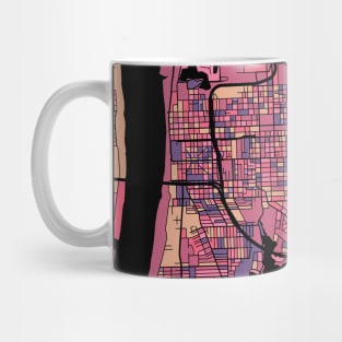 Baton Rouge Map Pattern in Purple & Pink Mug